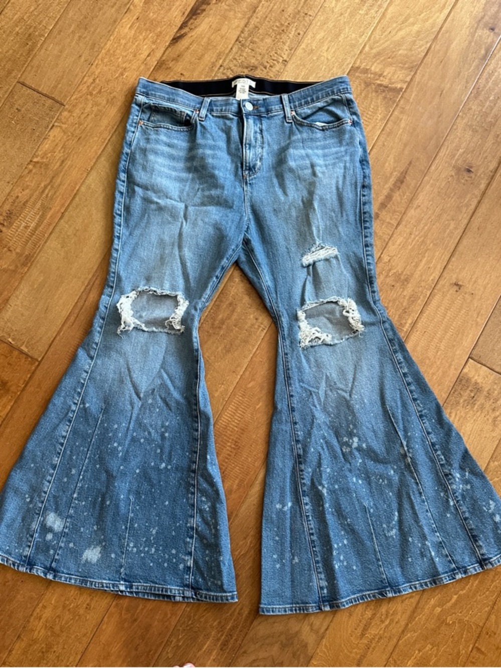 torrid Distressed Light Blue Flare Jeans